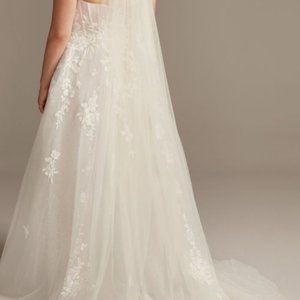 Floral embroidered cathedral veil with crystals